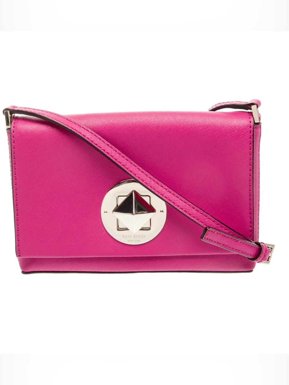 Kate Spade Newbury Lane Sally Crossbody Bag Pink Gold Tone Turn Lock CLEAN EUC